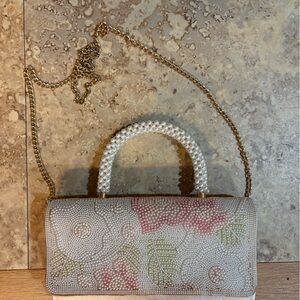 Sincerely Jules Pearl-Embellished Floral Clutch